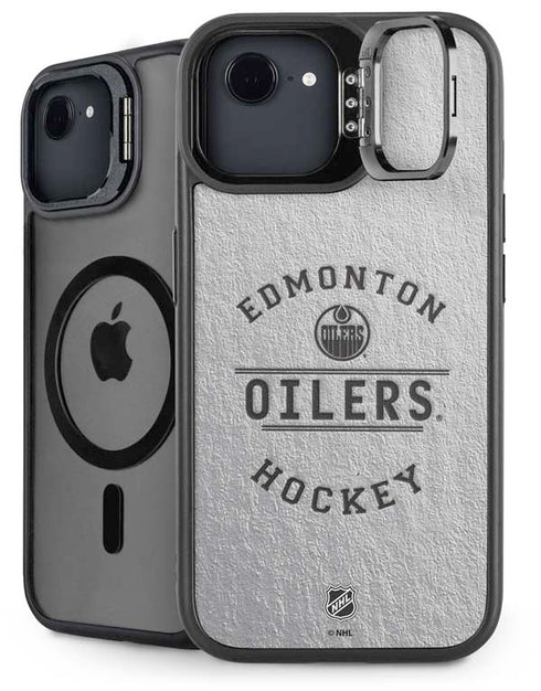 NHL Edmonton Oilers Black Text iPhone 16e Kickstand Case