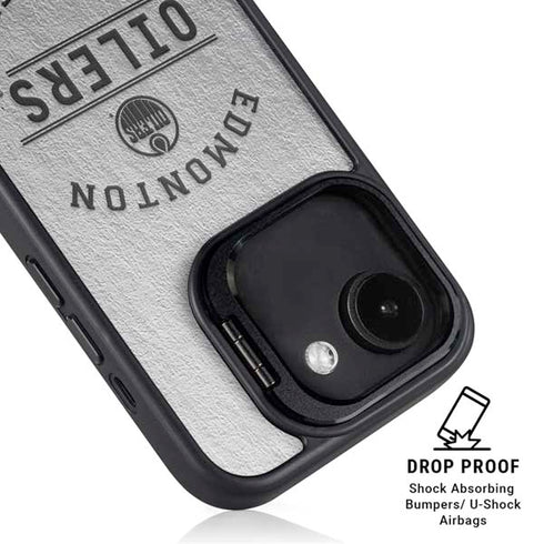 NHL Edmonton Oilers Black Text iPhone 16e Kickstand Case