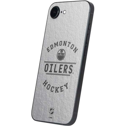 NHL Edmonton Oilers Black Text iPhone 16e Skin