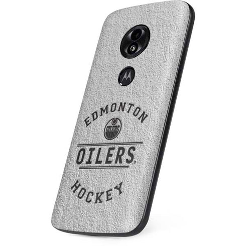 NHL Edmonton Oilers Black Text Moto E5 Play Skin
