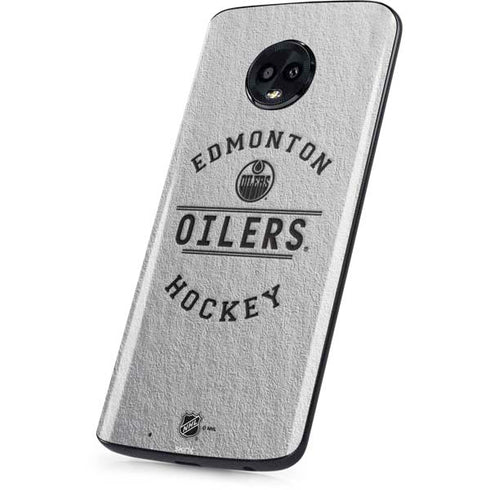 NHL Edmonton Oilers Black Text Moto G6 Skin