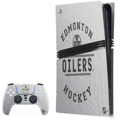 NHL Edmonton Oilers Black Text PS5 Pro Bundle Skin