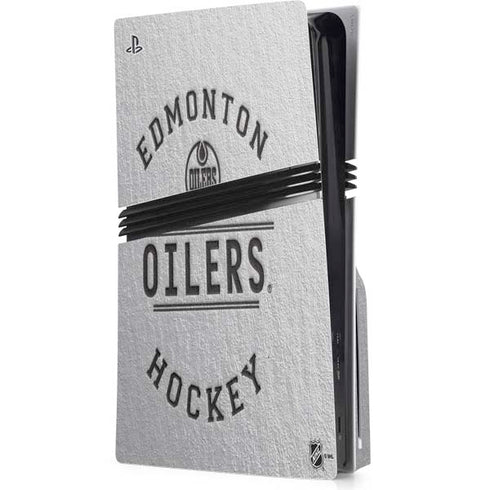 NHL Edmonton Oilers Black Text PS5 Pro Disk Console Skin