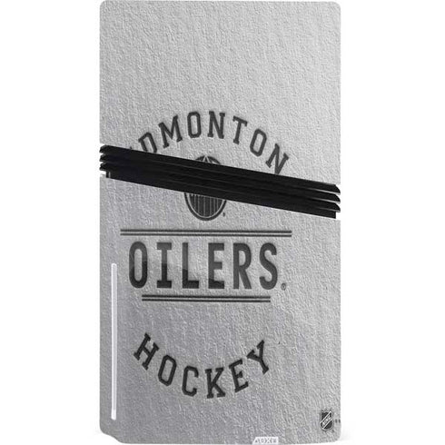 NHL Edmonton Oilers Black Text PS5 Pro Disk Console Skin