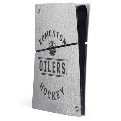 NHL Edmonton Oilers Black Text PS5 Slim Digital Edition Console Skin