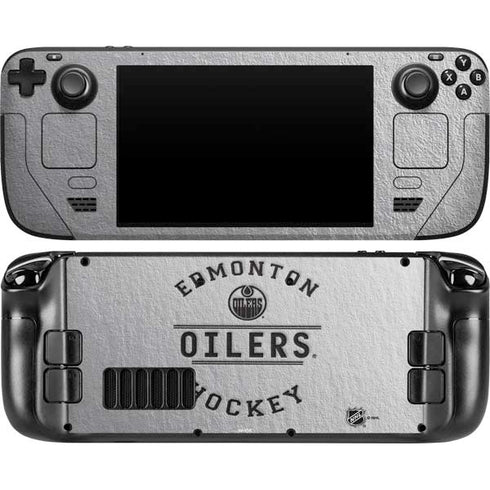 NHL Edmonton Oilers Black Text Steam Deck Handheld Gaming Computer OLED Skin