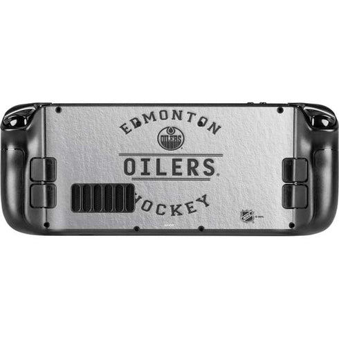 NHL Edmonton Oilers Black Text Steam Deck Handheld Gaming Computer Skin