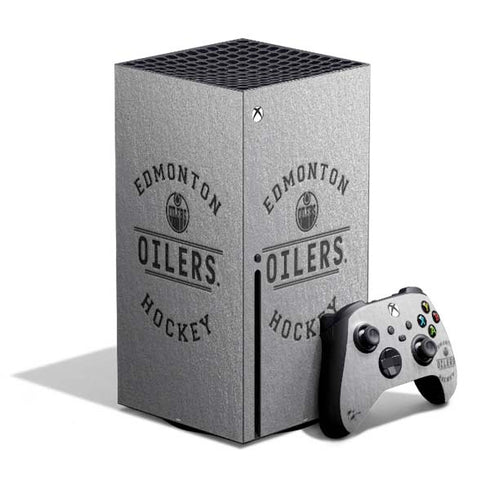 NHL Edmonton Oilers Black Text Xbox Series X Bundle Skin