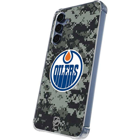 NHL Edmonton Oilers Camo Galaxy A35 5G Clear Case