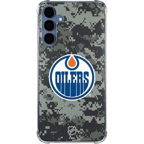 NHL Edmonton Oilers Camo Galaxy A55 5G Clear Case