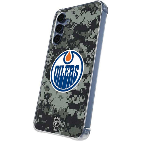 NHL Edmonton Oilers Camo Galaxy A55 5G Clear Case