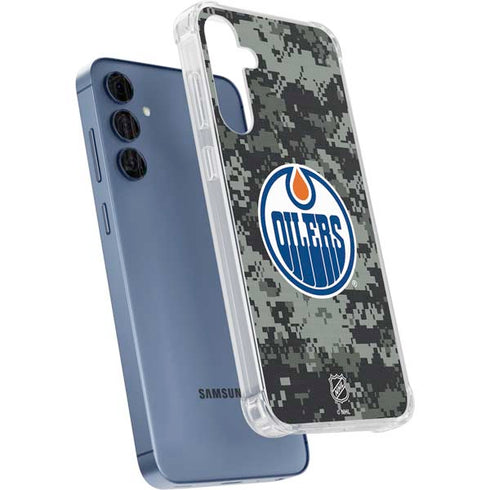 NHL Edmonton Oilers Camo Galaxy A55 5G Clear Case