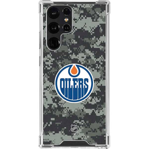 NHL Edmonton Oilers Camo Galaxy S23 Ultra Clear Case