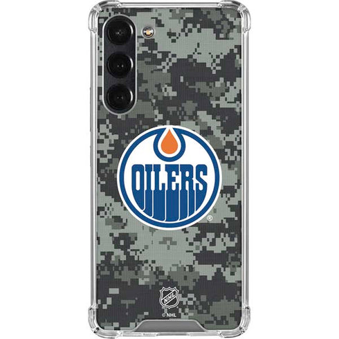 NHL Edmonton Oilers Camo Galaxy S24 FE Clear Case