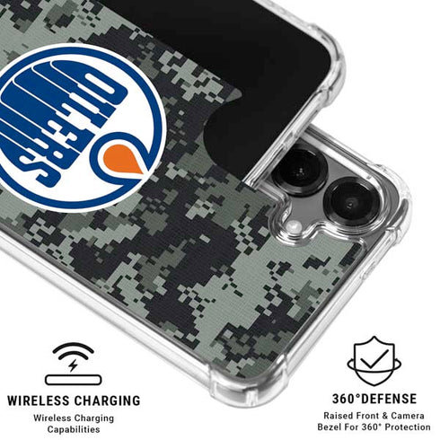 NHL Edmonton Oilers Camo Galaxy S26 Plus Clear Case