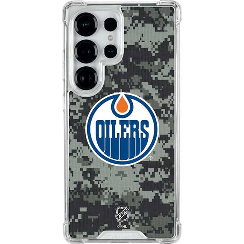NHL Edmonton Oilers Camo Galaxy S26 Ultra Clear Case