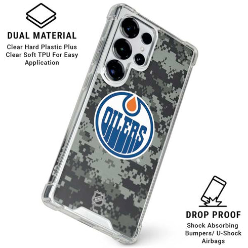 NHL Edmonton Oilers Camo Galaxy S26 Ultra Clear Case