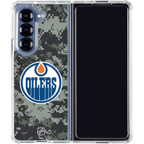 NHL Edmonton Oilers Camo Galaxy Z Fold6 Clear Case