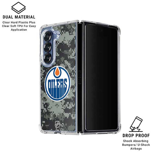 NHL Edmonton Oilers Camo Galaxy Z Fold6 Clear Case