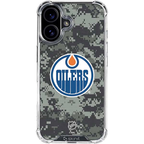 NHL Edmonton Oilers Camo iPhone 16 Clear Case