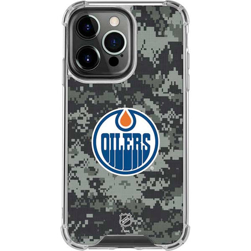 NHL Edmonton Oilers Camo iPhone 16 Pro Clear Case