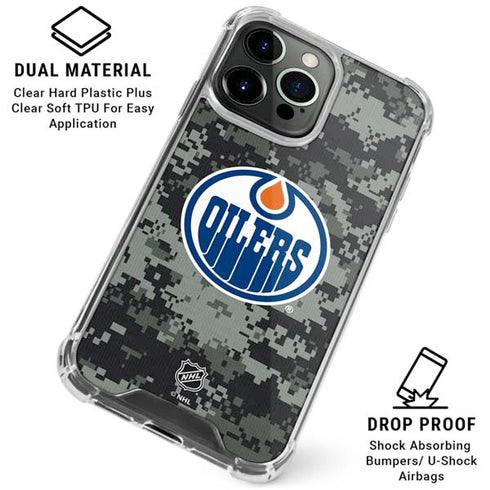 NHL Edmonton Oilers Camo iPhone 16 Pro Clear Case