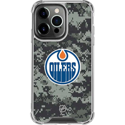 NHL Edmonton Oilers Camo iPhone 16 Pro Max Clear Case