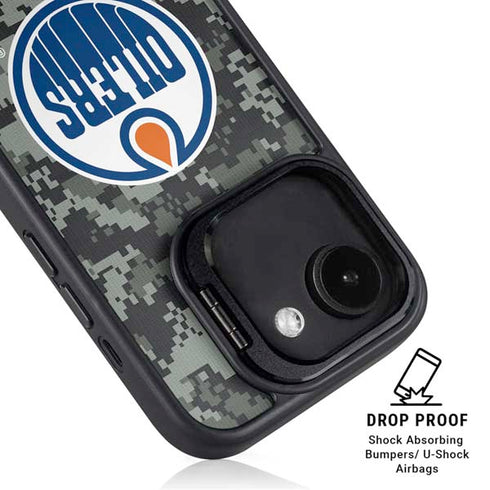 NHL Edmonton Oilers Camo iPhone 16e Kickstand Case