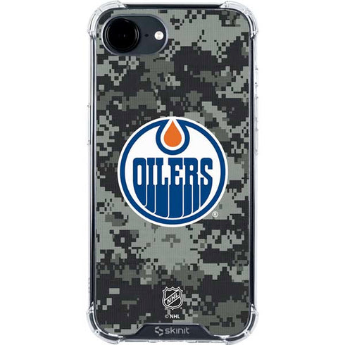 NHL Edmonton Oilers Camo iPhone 16e Clear Case