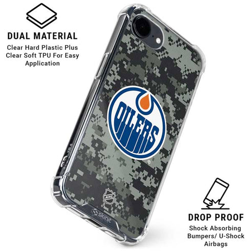 NHL Edmonton Oilers Camo iPhone 16e Clear Case