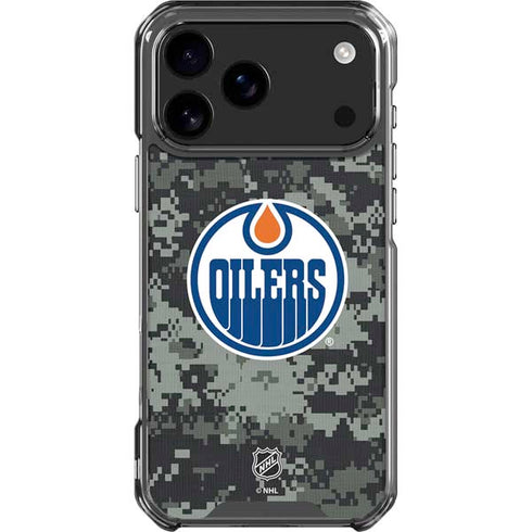 NHL Edmonton Oilers Camo iPhone 18 Pro Max Clear Case