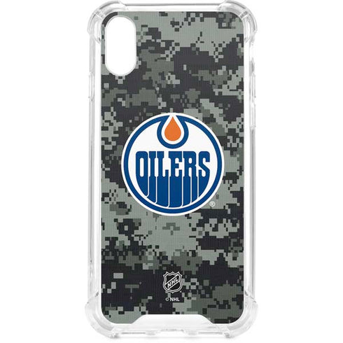 NHL Edmonton Oilers Camo iPhone XS Clear Case