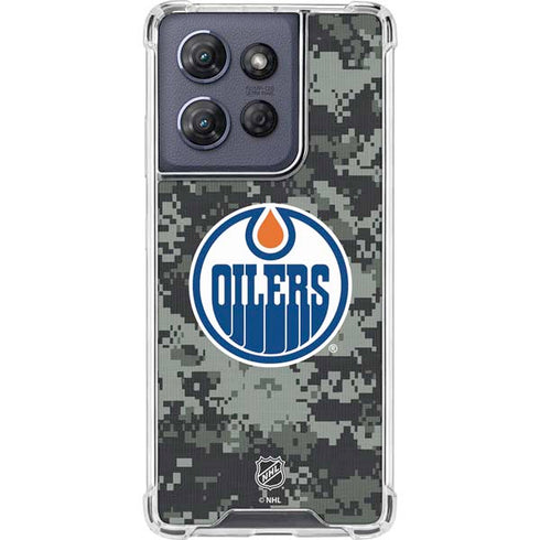 NHL Edmonton Oilers Camo Moto G 5G (2025) Clear Case