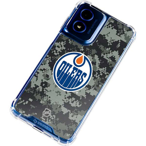 NHL Edmonton Oilers Camo Moto G 5G (2024) Clear Case