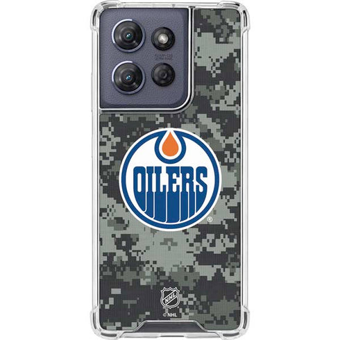 NHL Edmonton Oilers Camo Moto G Stylus 5G (2025) Clear Case