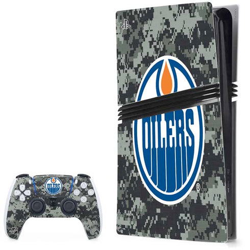 NHL Edmonton Oilers Camo PS5 Pro Bundle Skin