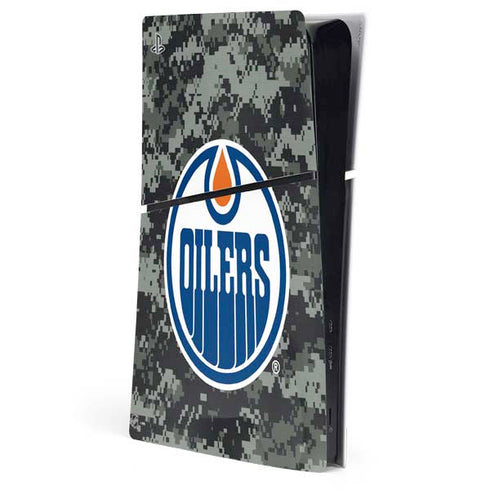 NHL Edmonton Oilers Camo PS5 Slim Digital Edition Console Skin