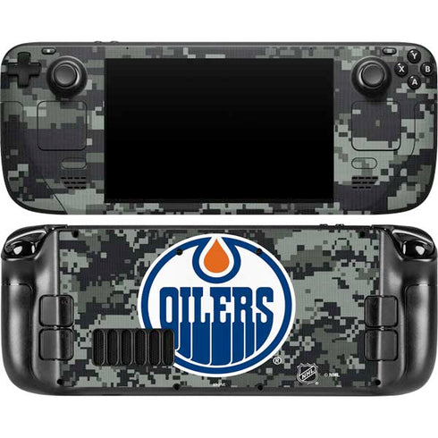 NHL Edmonton Oilers Camo Steam Deck Handheld Gaming Computer OLED Skin