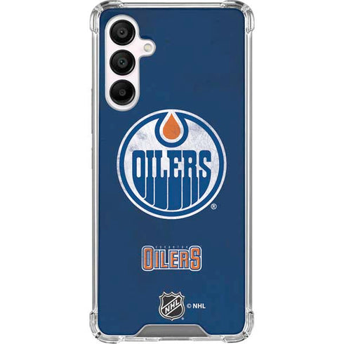 NHL Edmonton Oilers Distressed Galaxy A16 5G Clear Case