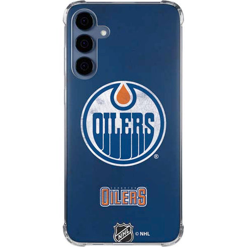 NHL Edmonton Oilers Distressed Galaxy A35 5G Clear Case