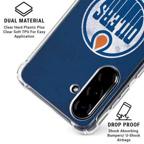 NHL Edmonton Oilers Distressed Galaxy A36 5G Clear Case