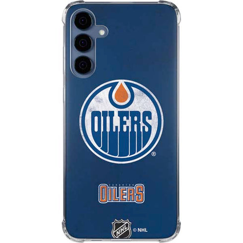 NHL Edmonton Oilers Distressed Galaxy A55 5G Clear Case