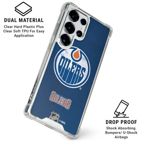 NHL Edmonton Oilers Distressed Galaxy S26 Ultra Clear Case