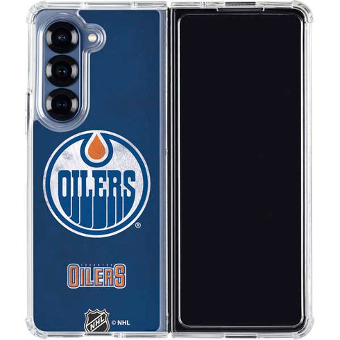 NHL Edmonton Oilers Distressed Galaxy Z Fold6 Clear Case