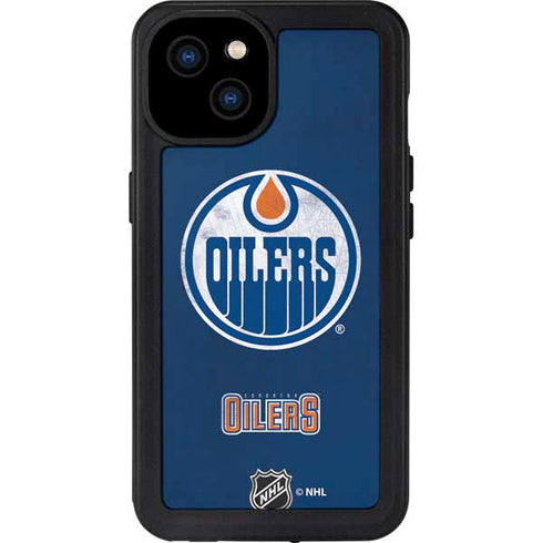 NHL Edmonton Oilers Distressed iPhone 15 Plus Waterproof Case