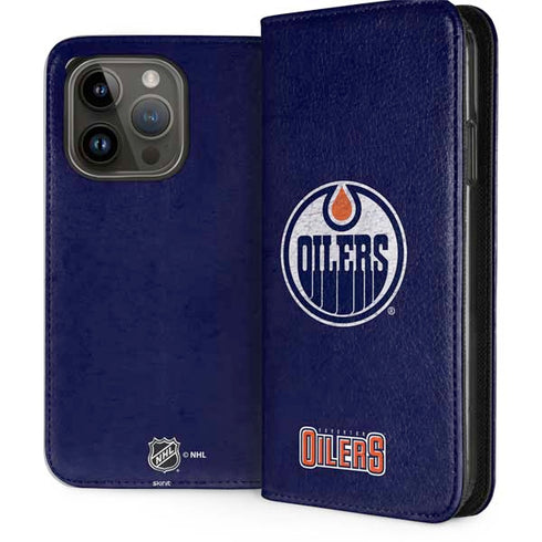 NHL Edmonton Oilers Distressed iPhone 15 Pro Folio Case