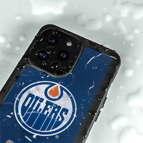 NHL Edmonton Oilers Distressed iPhone 15 Pro Waterproof Case