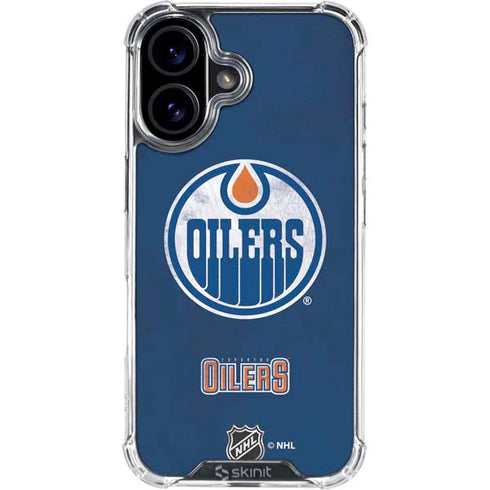 NHL Edmonton Oilers Distressed iPhone 16 Clear Case