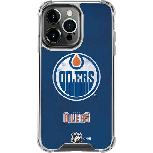 NHL Edmonton Oilers Distressed iPhone 16 Pro Max Clear Case