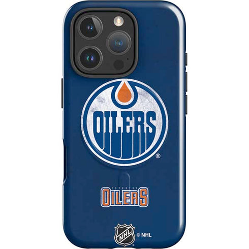 NHL Edmonton Oilers Distressed iPhone 16 Pro Max Magsafe Impact Case